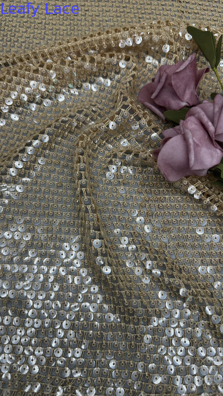 Great Shining Sequin Fabric Embrroidered Fabric Plaid For New Collection For Gowns