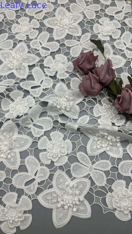 Lace Fabric White Embroidered Lace Fabric Customized Design