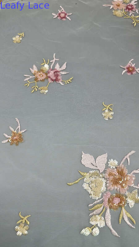 Sequin Embroidered Fabric And Customized Lace Luxary High Quality Special Design For Dress For Wedding Dresses