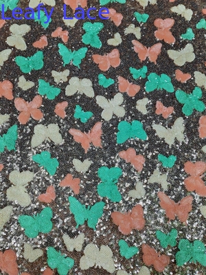 Tejido bordado de pañuelo de flores de colorante para diseñadores de moda de alta gama