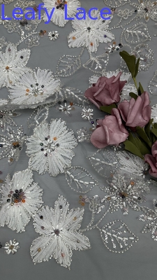 Sequin Tejido bordado Durabilidad media Patrón floral rosa 98%P 5%SP 100%Pet