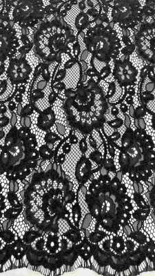 Tejido de encaje de bordes de chanilla floral especial por el patio vestido para la moda