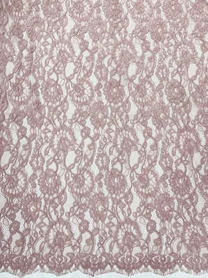 Tejido de encaje de bordes de chanilla floral especial por el patio vestido para la moda
