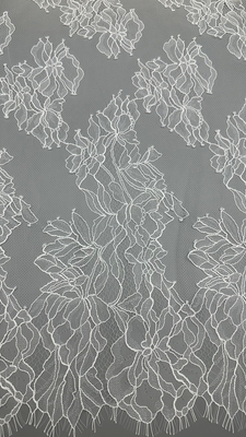 Ligero 100% de nylon francés Chantilly hilo encaje con diseño floral para el vestido de la mujer