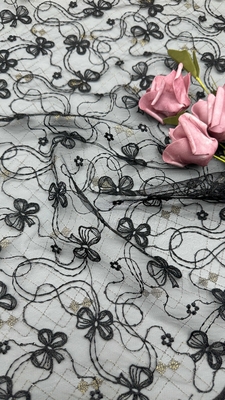 Para las damas lujoso de flores Sequin bordado tela de encaje Tejido para bodas y cumpleaños