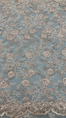 Nueva colección de hojas bordado flor de lujo 100% de punto bordado tela encaje tela boda ocasión de cumpleaños hermoso vestido