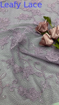 Embroideo de pañales con perlas Fabrica de bordados de flores de encaje de lujo duradero y elegante Tejido de encaje Tejido de boda Oportunidades de cumpleaños Tejido de pañales con perlas de alta calidad