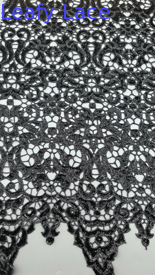 Luxury Shine Sequin Embroidery Elegante Tejido de encaje Tejido de punto de lujo 3D de flor Embroidery Tejido de encaje Tejido Cena Aniversario Oportunidades Tejido de alta calidad para damas
