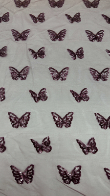 Tejido de bordado de paletas de mariposa de lujo Tejido de bordado de lujo de lujo duradero y elegante Oportunidades de cumpleaños de bodas Tejido de encaje de bordado de paletas de lujo de alta calidad