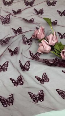 Tejido de bordado de paletas de mariposa de lujo Tejido de bordado de lujo de lujo duradero y elegante Oportunidades de cumpleaños de bodas Tejido de encaje de bordado de paletas de lujo de alta calidad