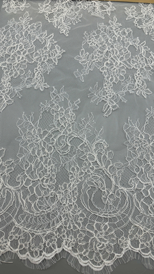 Tejido de encaje de Chantilly francés de lujo Tejido duradero y elegante Fiesta de bodas Oportunidades Tejido blanco