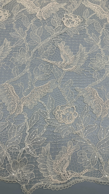 Tejido de hojas bordado con perlas duradero y elegante