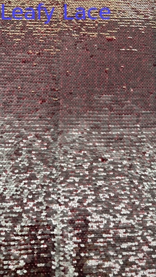 Tejido de bordado de seda de hojas de poliéster 100% de lujo