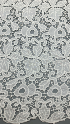 Tejido de encaje 3D Floral Elegante Bordado Tejido Laser Tech Fiesta de lujo Tejido de encaje