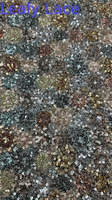 Colorido 100% estilo de poliéster Sequin Tejido bordado para el vestido de desfile de moda