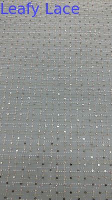 Tejido de bordado Seuqin Lusiate Sequin Tejido de encaje bordado Hoja de lujo Tejido de ocasión de boda