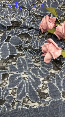 Embroidear tejido de encaje malla floral elegante y respira Tejido de encaje bordado