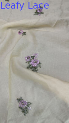 Tejido de encaje floral bordado con perlas Tejido de encaje bordado con malla respiratoria Tejido de ocasión Vestido de cumpleaños Tejido