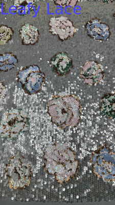 Tejido de encaje bordado de pañuelo brillante 100% poliéster