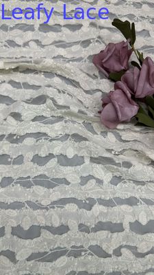 Tejido de encaje de algodón blanco suave para prendas de vestir ropa interior y diseño de moda