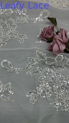Luxury Sequin Tejido bordado Tejido de encaje Nuevas colecciones para prendas de vestir Vestidos y diseño de moda