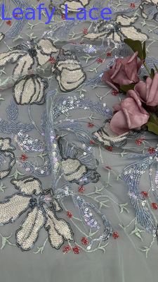Tejido de encaje para elegante respiración vestidos de cena Tejido brillante