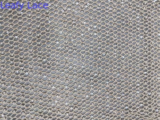 Tejido de bordado de perlas de malla para elegantes vestidos de cena de respiración