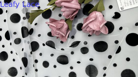 Tejido de encaje impreso con malla de patrón manchado para vestidos