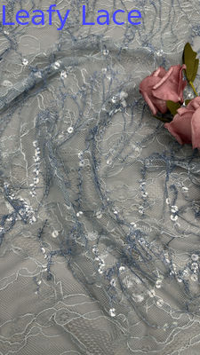 Tejido bordado de encaje de lentejuelas estilo francés lujoso para vestidos de novia vestidos de noche y decoraciones