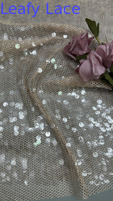 Hojas de lujo Sequin encaje Tejido bordado Elegante y respiro para la ocasión nocturna