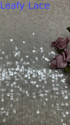 Hojas de lujo Sequin encaje Tejido bordado Elegante y respiro para la ocasión nocturna