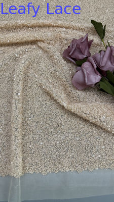 Tela de lujo con lentejuelas brillantes para vestidos 100% poliéster con lentejuelas bordadas