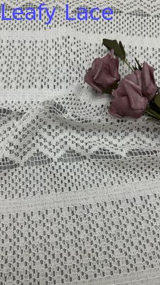 Lujo 100% de algodón de hojas blancas encaje efecto de rayas de onda para las mujeres damas vestidos de noche de boda