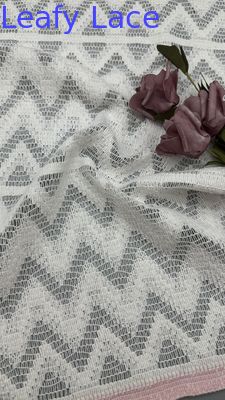 Luxo de encaje blanco onda de efecto dentado para vestidos de noche de bodas artísticas Brial