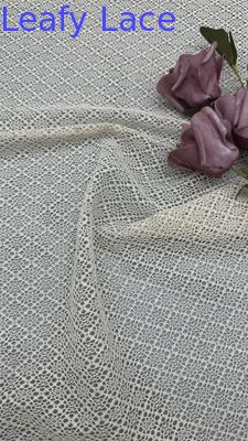100% Algodón Encaje Blanco Malla Hueco Efecto Para Vestidos de Noche Artísticos de Boda