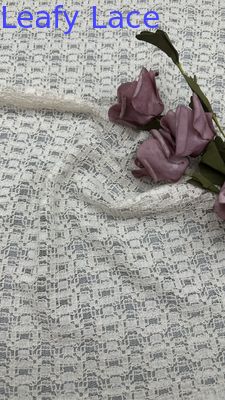 100% Algodón Encaje Blanco Bordado Efecto Hueco Para Ropa de Fiesta de Boda y Noche