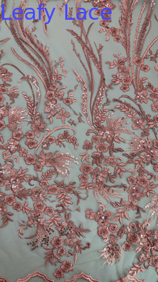Tejido de encaje de bordado Nueva colección Grond Elegante Respiración Elegante para vestidos de fiesta
