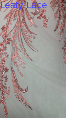 Tejido de encaje de bordado Nueva colección Grond Elegante Respiración Elegante para vestidos de fiesta