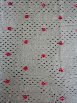 Ropa roja negra del vestido de Dot Sequin Fabric For Day de la polca
