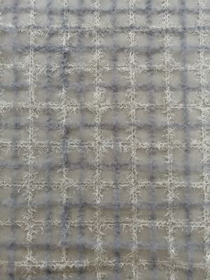Tela geométrica azul del bordado de Applique del 125CM Lurex