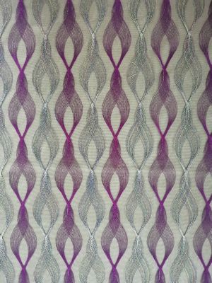Tela coloreada geométrica del bordado de la púrpura casera de las materias textiles