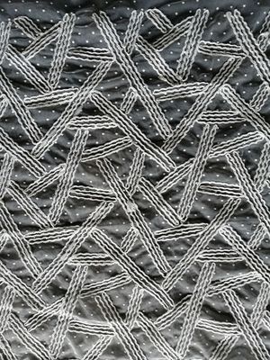 Tela blanca del bordado de Applique 3D para señora Garment Fabric Lace
