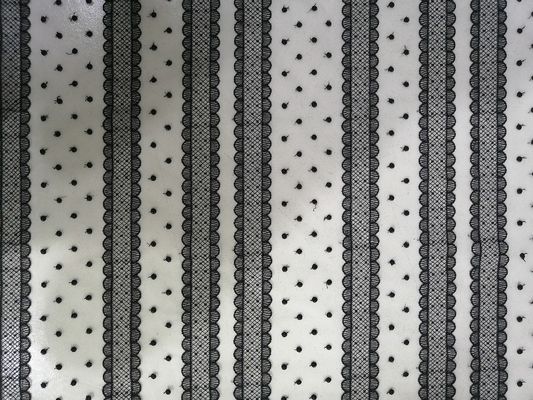 Dot Line Tulle Mesh Embroidered negro ata la tela para la materia textil casera
