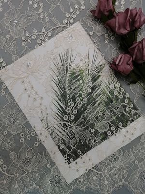 Tela anaranjada francesa del cordón de la plata metalizada de Chantilly Tulle Lurex
