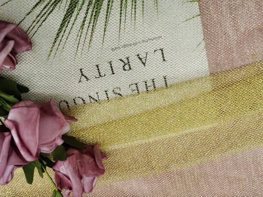 Oro Lurex metálico suave Mesh Fabric For Evening Dress