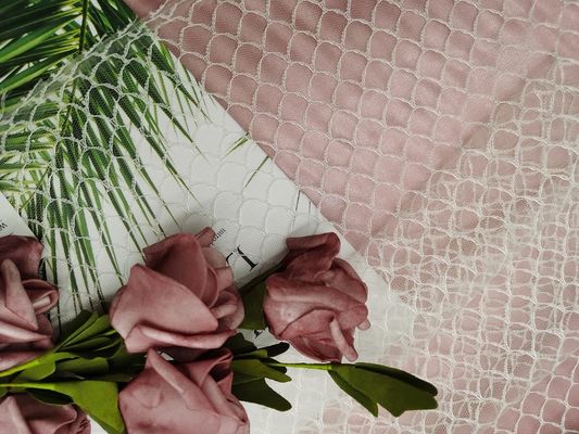 Las escalas de pescados modelan Tulle suave negra Mesh Fabric