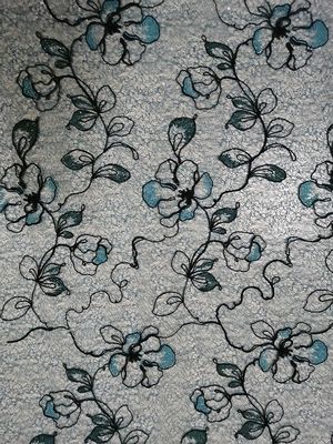 Tela floral del vestido de noche de Mesh Green Colored Embroidery Fabric del cordón