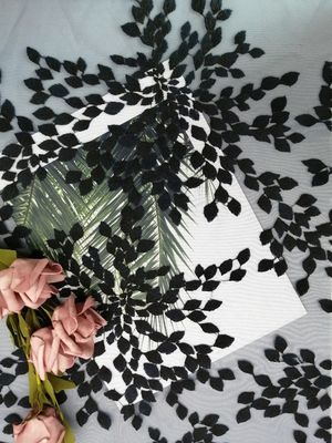 Tela floral azul real agraciada del cordón del bordado 3D para el vestido de la niña