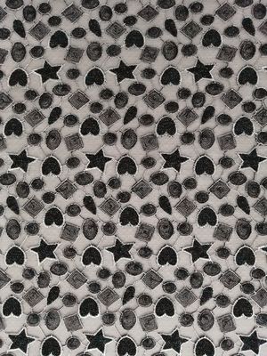 Tela coloreada metálica del bordado de Lurex de la forma de la estrella para el vestido de la niña