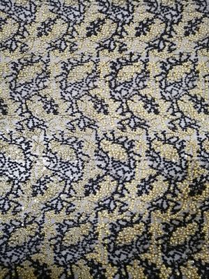 Lentejuela bordada negro Mesh Fabric del partido del 125CM